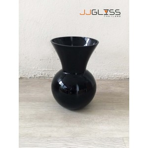 BLACK-H0972-23TL - Black Handmade Colour Vase